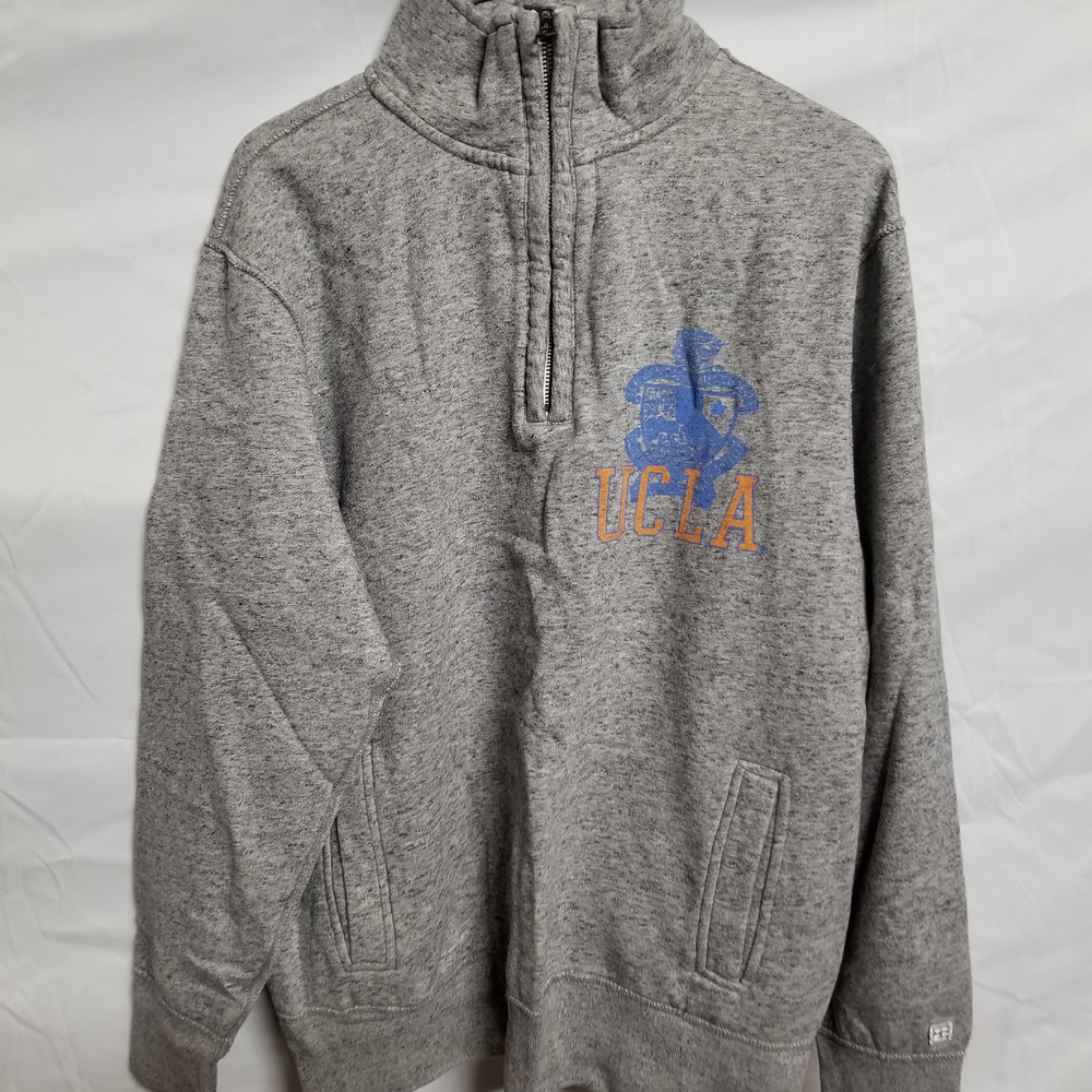UCLA Heather Gray Zip-Up Sweater